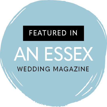 Featured in an essex wedding magazine feature badge.
