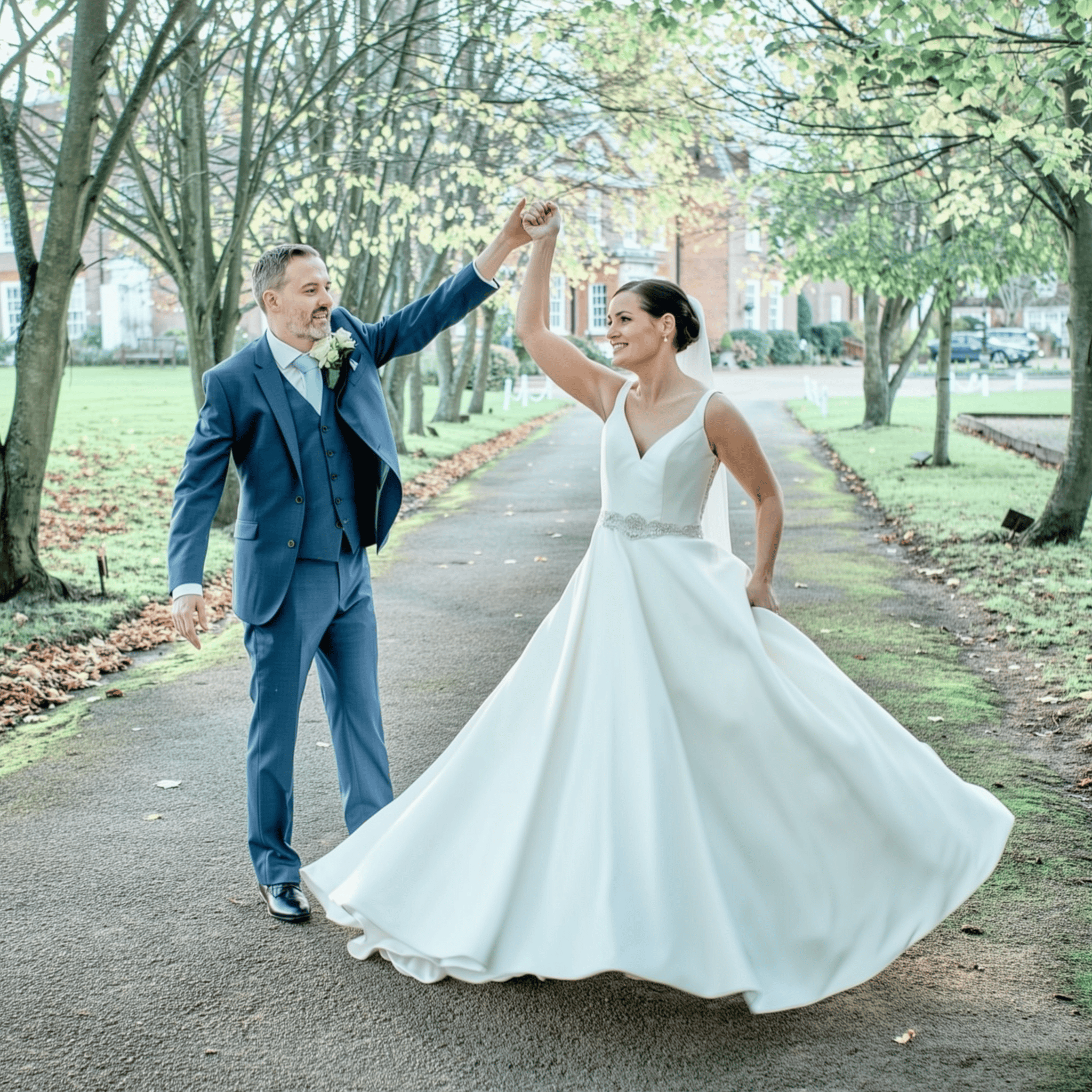 Bride Natasha photographed at Chilston Park Hotel wedding venue with soft bridal hair and natural makeup by Glamour Brides.