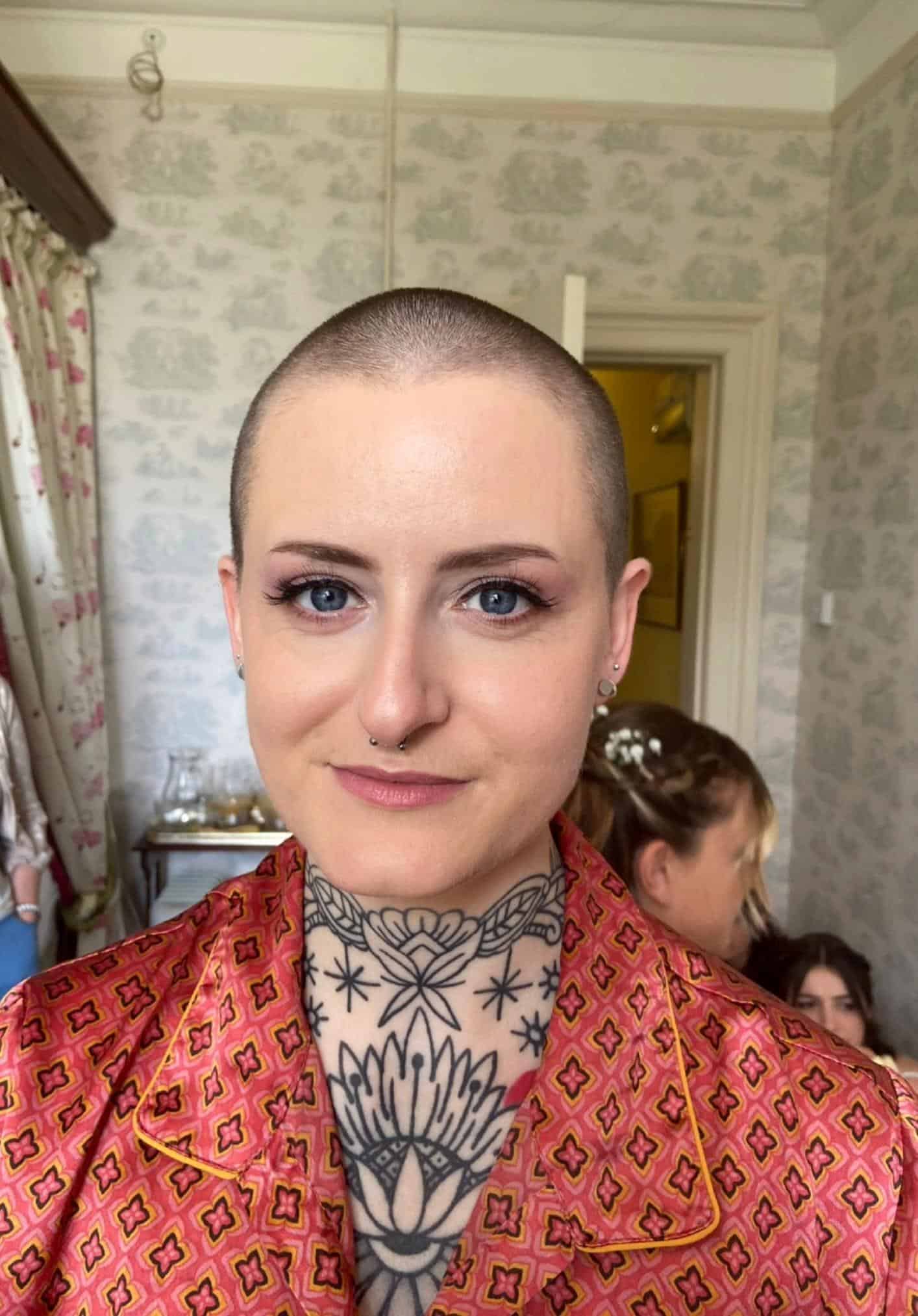 Stephanie’s Wedding Day at Bilsington Priory Venue Bride Stephanie celebrating her wedding at Bilsington Priory with elegant bridal hair and makeup by Glamour Brides.